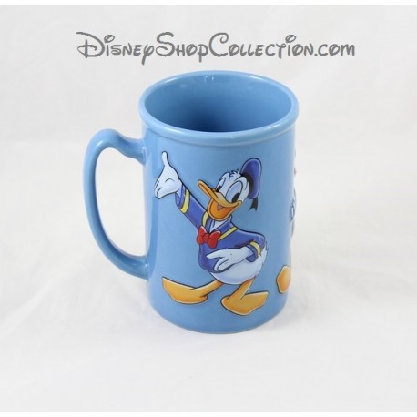 Donald DISNEY STORE embossed mug blue ceramic mug 13 cm