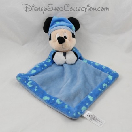 Mickey Mickey Peluche piatto, Disney Blu fosforescente, 30 cm