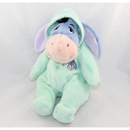 Plush donkey Bourriquet DISNEY NICOTOY pyjamas hood green 30 cm