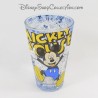 Vidrio acampanado Mickey DISNEY comic strip azul amarillo 12 cm