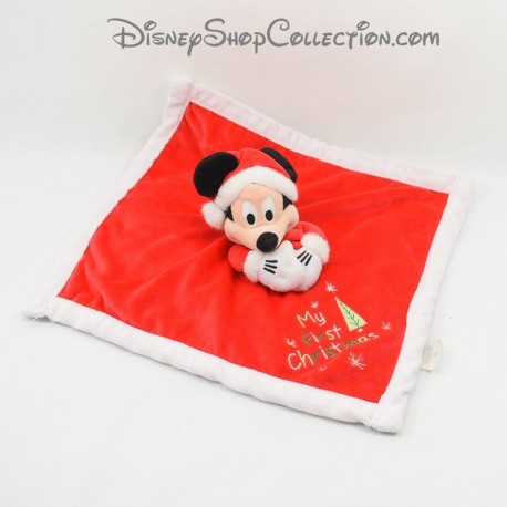 Blanket flat Mickey DISNEY STORE red white Christmas My 1st Christmas