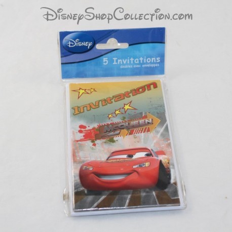 5 DISNEY Cars Flash McQueen Birthday Invitation Cards