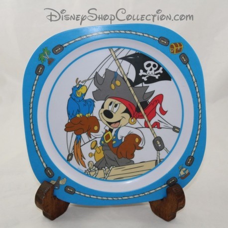 Assiette en plastique DISNEY Mickey déguisé en pirate mélaminé 21 cm