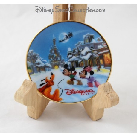 Mini dekorative Platte Mickey Minnie DISNEYLAND PARIS Frohe Weihnachten Frohe Weihnachten