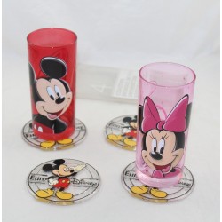 Set de 4 dessous de verre Mickey EURO DISNEY rond plastique relief Disneyland Paris
