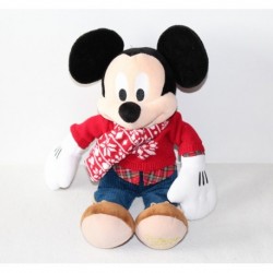 Peluche Mickey DISNEY STORE tenue de fête Noël pull 2015 43 cm