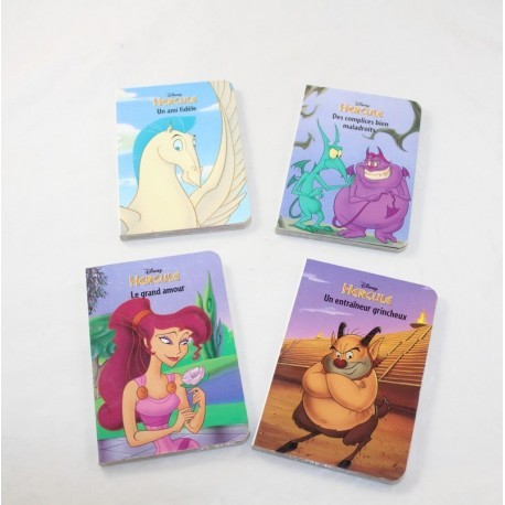 Set of 4 small books Hercule DISNEY Hachette cardboard 1997