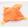 Doudou plat Winnie DISNEY NICOTOY Winnie Pooh orange bleu 30 cm