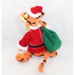 Plüsch Tiger DISNEYLAND PARIS Weihnachtsmann roter Mantel grüne Kapuze 28 cm