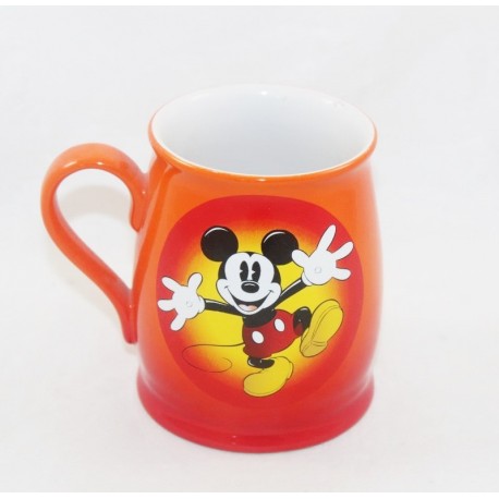 Mug Mickey DISNEY STORE orange retro vintage effect choppe ceramic 12 cm