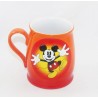 Tasse Mickey DISNEY STORE orange retro vintage effekt choppe keramik 12 cm