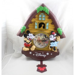 Horloge pendule Mickey et Minnie DISNEY murale maison style retro plastique 53 cm