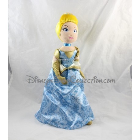 Poupée peluche Cendrillon DISNEY STORE robe bleue dorée Cinderella 40 cm