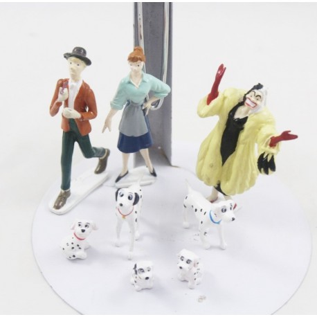Conjunto de 8 figurillas Los 101 dálmatas DISNEY pvc perros Cruella