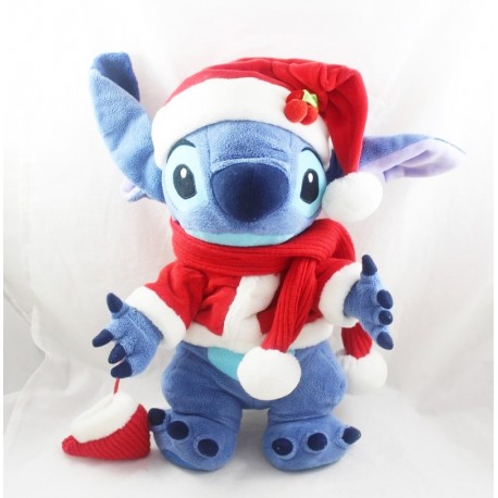 Plush Stitch DISNEYLAND PARIS Santa Claus scarf and gloves 38 cm