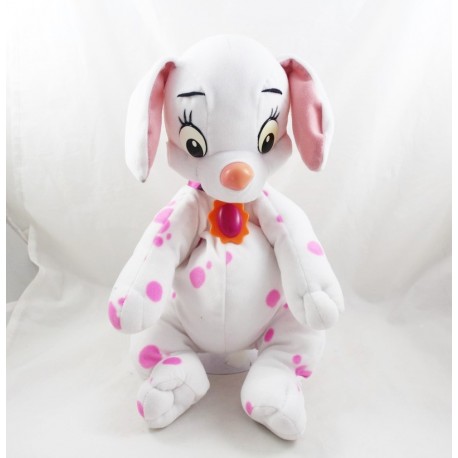 Peluche Prunelle chien dalmatien DISNEY Mattel vintage fille blanc pois rose 42 cm
