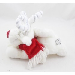 Peluche Tigrou DISNEY STORE renne blanc nez rouge brillant 20 cm