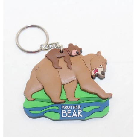 Keychain Brother of the bears DISNEY Koda and Kenaï brown green silicone pvc 7 cm
