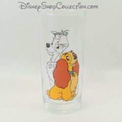 High glass Lady Belle and the tramp DISNEY transparent glass 14 cm