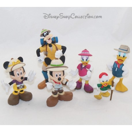 Set di figurine safari disney Topolino, Minnie, Pippo, Daisy, Paperino e loulou