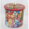 Caja de galletas DISNEYLAND PARIS Plancha de hierro de Navidad redonda Mickey Stitch Peter Pan ... 16 cm