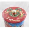 Scatola di biscotti DISNEYLAND PARIS Natale in lamiera di ferro rotonda Mickey Stitch Peter Pan ... 16 centimetri