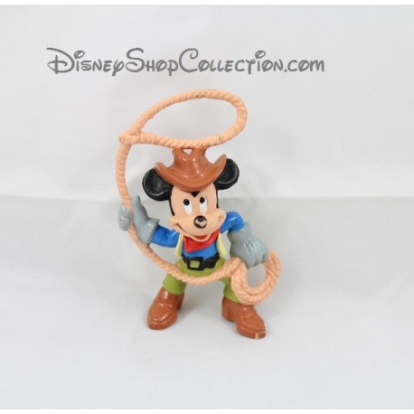 Figurine Mickey BULLYLAND Cowboy lasso Bully 6 cm