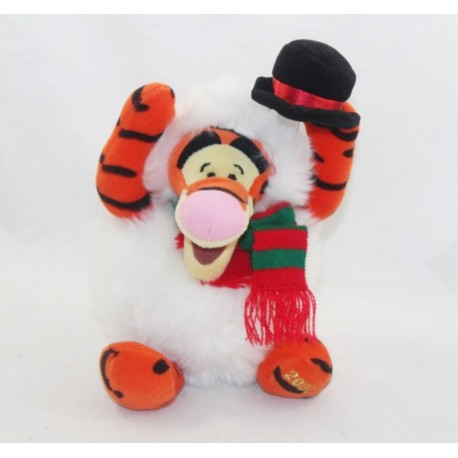 Muñeco de nieve Tigrou DISNEY STORE 2002 con pañuelo de sombrero 24 cm