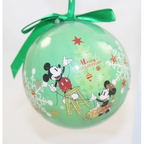 Palla di Natale Mickey DISNEY Mickey Minnie Buon Natale stile vintage verde retrò