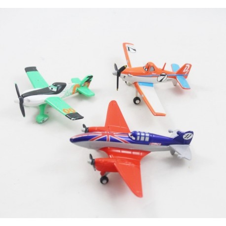 Disney PIXAR Aviones Dusty Ned y Bulldog Metal Airplane Figure Set