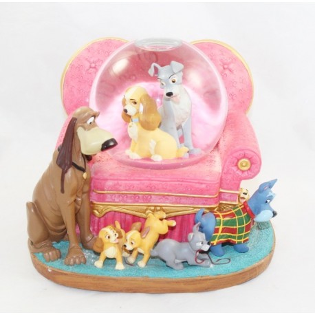 Snow musical globe La Belle et le clochard DISNEYLAND RESORT PARIS snowball resin 19 cm (R6)