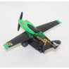 Estatuilla retrofriction aircraft Ripslinger DISNEY PIXAR Planes negro verde Mattel 15 cm