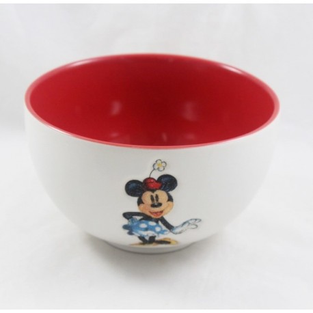Bowl Minnie DISNEYLAND PARIS white red glitter rhinestone cup Minnie retro ceramic