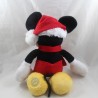 Peluche Mickey DISNEY STORE gorro de Navidad bufanda roja 34 cm