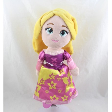 Plüschpuppe Prinzessin Rapunzel DISNEY NICOTOY Rapunzel Kleid rosa Blume gelb 28 cm