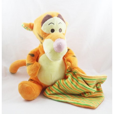 Plüsch Tiger DISNEY Nicotoy Taschentuch gestreift grün gelb orange 30 cm