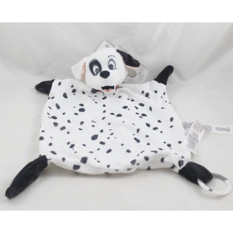 Flat blanket Dalmatian dog DISNEY Primark The 101 Dalmatians black white pacifier attachment 36 cm