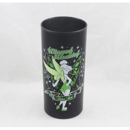 High glass Fairy Tinker Bell DISNEY STORE Peter Pan black and green Winged Mischief 15 cm