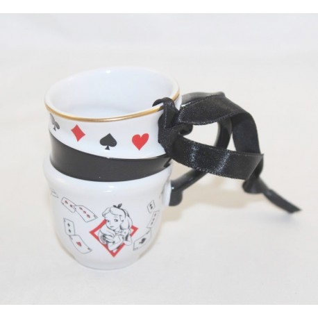 Ornamento tazza impilata Tea Time DISNEYLAND PARIS Alice nel paese delle meraviglie Disney tazza in ceramica 7 cm