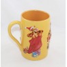 Raised Mug Tigger DISNEY STORE Yellow Cup Christmas 3D Ceramic