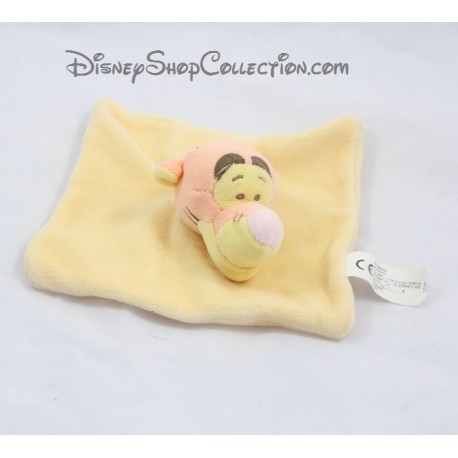 Doudou plat Tigrou DISNEY NICOTOY orange carré 15 cm