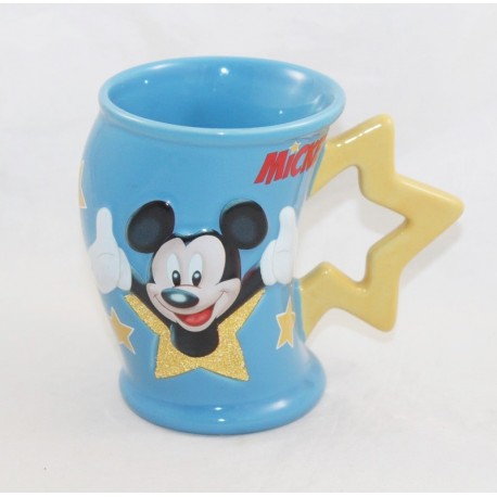 Mug 3D tordu Mickey DISNEYLAND RESORT PARIS bleu étoile jaune strass