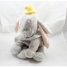 Peluche éléphant Dumbo DISNEY STORE gris col blanc 35 cm