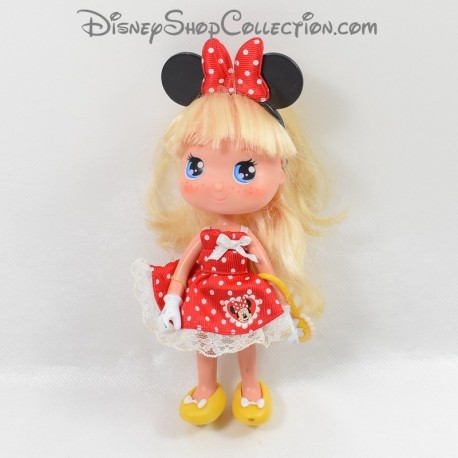 Mini doll I love Minnie FAMOSA DISNEY blonde dress red yellow bag 19 cm