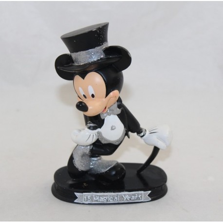 Resin figurine Mickey tuxedo DISNEYLAND PARIS Sequin suit evening wear Disney statuette 14 cm