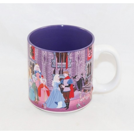 Mug scene Sleeping Beauty DISNEY STORE several characters purple 9 cm (R8)