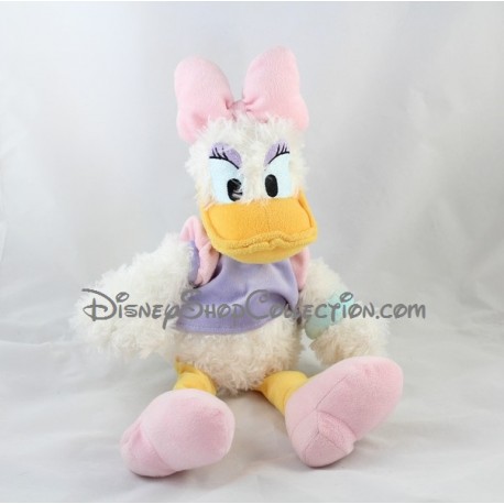 Peluche Daisy DISNEYPARKS tee shirt violet noeud rose 40 cm Peluche Daisy DISNEYPARKS tee shirt violet noeud rose 40 cm