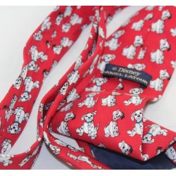 Krawatte Die 101 Dalmatiner DISNEY Daniel Latour rot weiß Mann Polyester