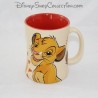 Mug embossed Simba DISNEYLAND PARIS The Lion King beige 3D ceramic cup Disney 11 cm