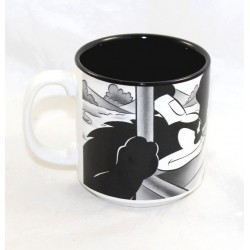 Taza stage Mickey DISNEY STORE Steamboat Willie Pat Hibulaire blanco y negro 9 cm